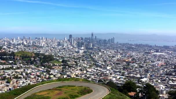 San Francisco Vanaf Twin Peaks Californië — Stockvideo