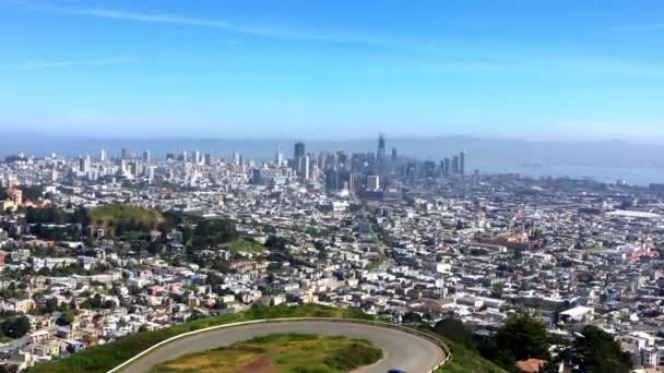 Сан Франциско Видно Twin Peaks Калифорния — стоковое видео