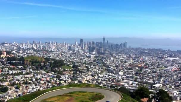 San Francisco Vanaf Twin Peaks Californië — Stockvideo