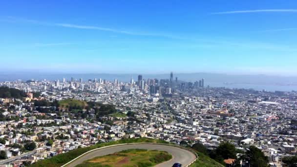 San Francisco Vanaf Twin Peaks Californië — Stockvideo