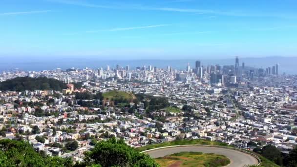 San Francisco Vom Twin Peaks Aus Gesehen Kalifornien — Stockvideo