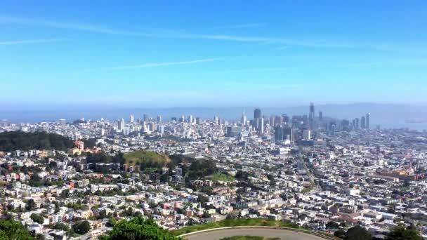カリフォルニア州ツインピークスから見たサンフランシスコ — ストック動画