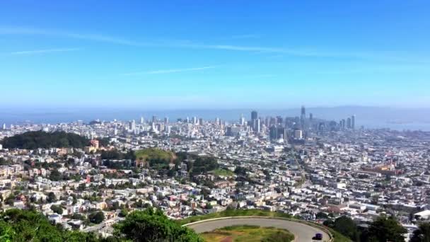 San Francisco Vanaf Twin Peaks Californië — Stockvideo