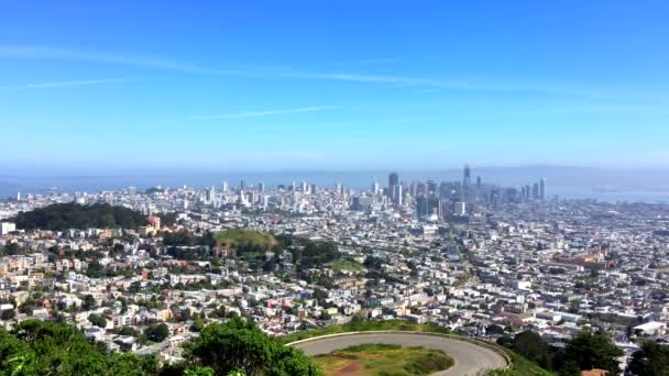 San Francisco Visto Desde Twin Peaks California — Vídeo de stock