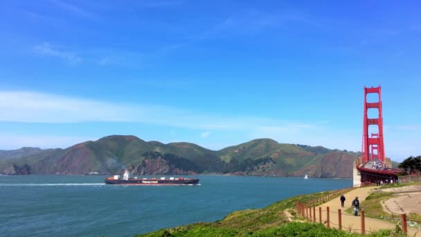 Golden Gate Bridge Baker Beach Coucher Soleil San Francisco Californie — Video