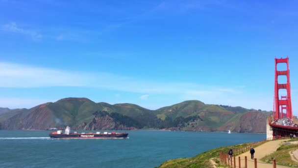 Puente Golden Gate Visto Desde Baker Beach Atardecer San Francisco — Vídeos de Stock