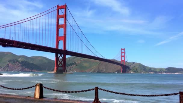 Die Golden Gate Bridge Von Baker Beach Bei Sonnenuntergang San — Stockvideo
