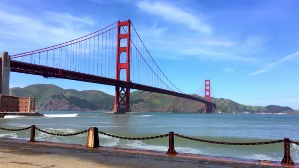 Die Golden Gate Bridge Von Baker Beach Bei Sonnenuntergang San — Stockvideo