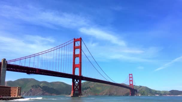 Puente Golden Gate Visto Desde Baker Beach Atardecer San Francisco — Vídeo de stock