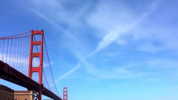 Golden Gate Köprüsü Baker Sahili Nden Gün Batımında San Francisco — Stok video