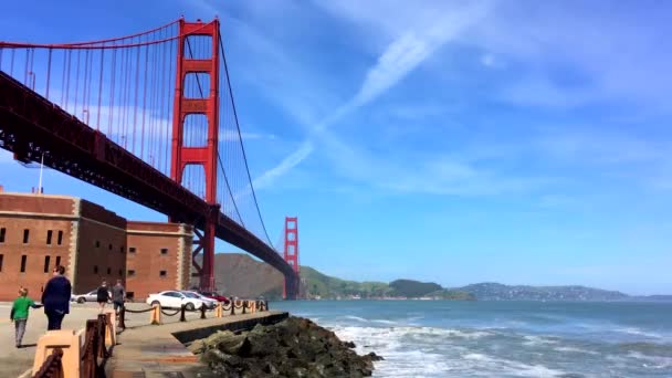 석양을 수있는 금문교 캘리포니아주 샌프란시스코의 베이커 — 비디오