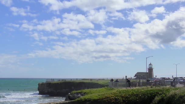 Pacific Ocean Half Moon Bay State Beach Santa Cruz County — стокове відео