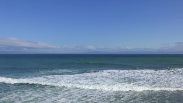 Surfistas Não Identificados Santa Cruz Pleasure Point Norte Monterey Bay — Vídeo de Stock