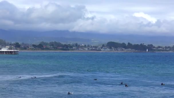 Surfeurs Non Identifiés Santa Cruz Pleasure Point Sur Nord Baie — Video