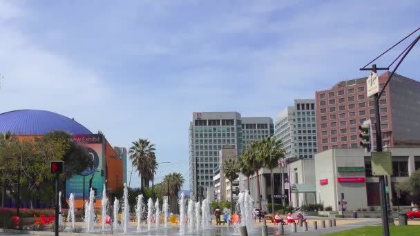 San Jose California Usa April 2017 Fontein Het Centrum Van — Stockvideo