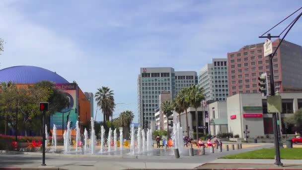 San Jose California Estados Unidos Abril 2017 Fuente Centro San — Vídeos de Stock