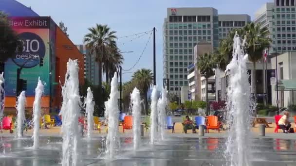 San Jose California Usa April 2017 Fountain Downtown San Jose — 图库视频影像
