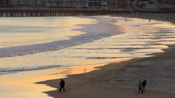 Sonnenuntergang Hafen Von Santa Cruz Der Nördlichen Monterey Bay Santa — Stockvideo