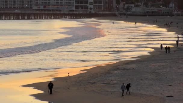 Pôr Sol Porto Santa Cruz Norte Baía Monterey Condado Santa — Vídeo de Stock