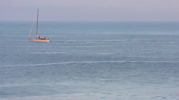 Bateau Voile Sur Océan Pacifique Santa Cruz Beach Boardwalk Coucher — Video