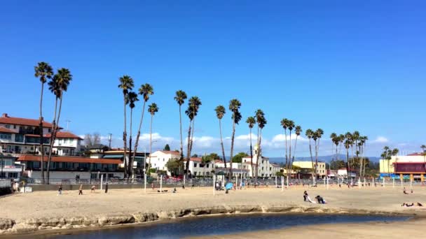 Пляж Санта Круз Северной Стороне Залива Монтери Округе Санта Крус — стоковое видео