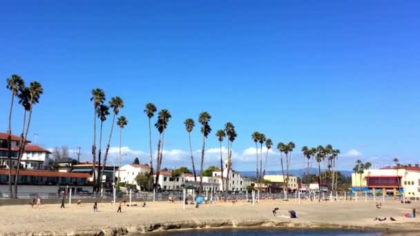 世界的に有名なサーフスポット カリフォルニア州サンタクルス郡のモントレー湾北部にあるSanta Cruz Beach Boardwalk — ストック動画