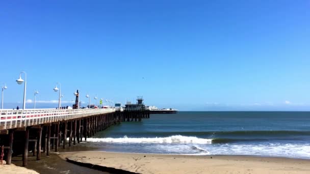 世界的に有名なサーフスポット カリフォルニア州サンタクルス郡のモントレー湾北部にあるSanta Cruz Beach Boardwalk — ストック動画