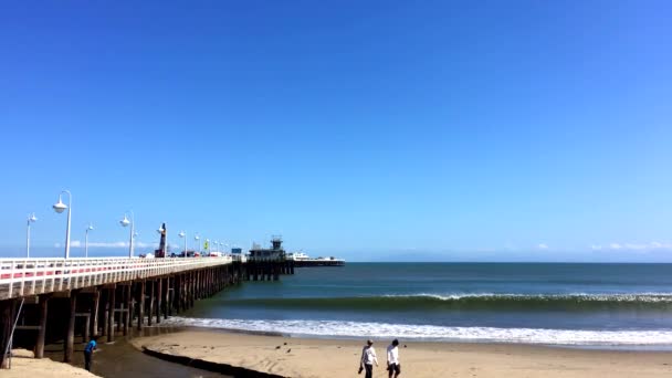 世界的に有名なサーフスポット カリフォルニア州サンタクルス郡のモントレー湾北部にあるSanta Cruz Beach Boardwalk — ストック動画