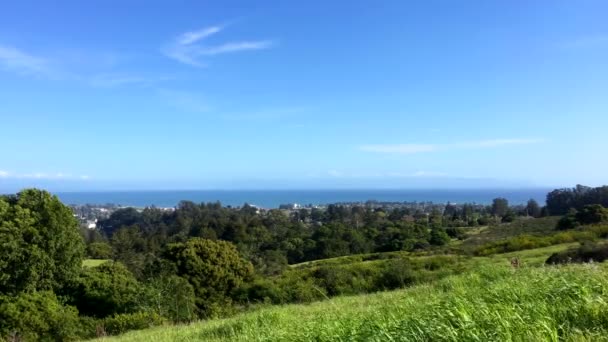 Vista Dalla Valle Verde All Oceano Pacifico Half Moon Bay — Video Stock