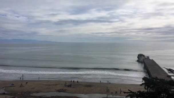 Palo Alto Cement Schip Seacliff State Beach Aptos Santa Cruz — Stockvideo