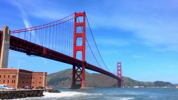 Golden Gate Bridge San Francisco Καλιφόρνια Πλάνα Περίπου Τον Απρίλιο — Αρχείο Βίντεο