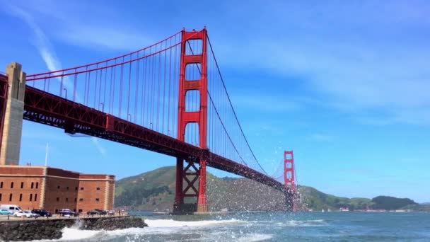 Golden Gate Köprüsü San Francisco California Görüntü Yaklaşık Nisan 2017 — Stok video