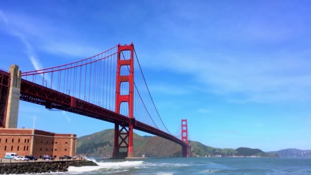 Golden Gate Bridge San Francisco Καλιφόρνια Πλάνα Περίπου Τον Απρίλιο — Αρχείο Βίντεο