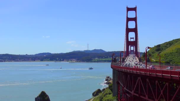 Ruch Moście Wiszącym Nad Golden Gate Cieśnina Łącząca Zatokę San — Wideo stockowe