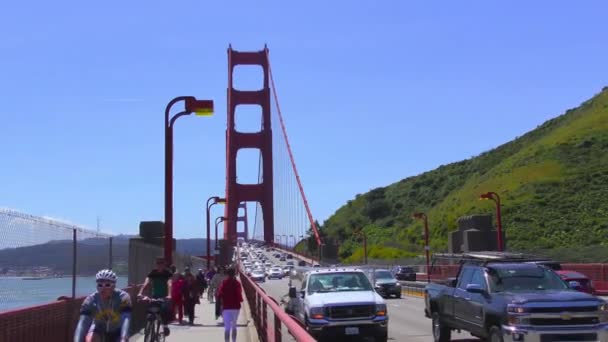 Trafiken Hängbron Över Golden Gate Det Mil Breda Sundet Mellan — Stockvideo