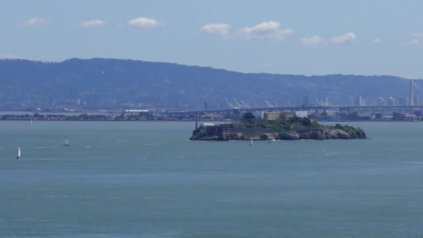 San Francisco Panorama Při Západu Slunce Jak Vidět Treasure Island — Stock video