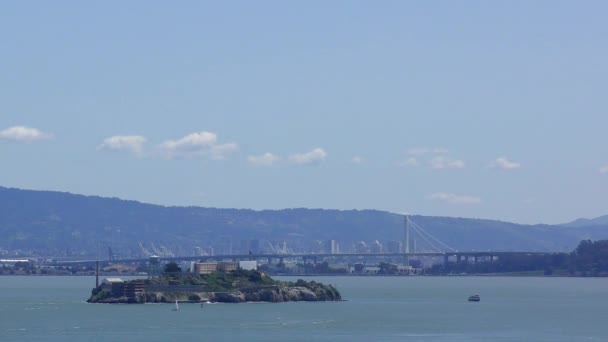 San Francisco Panorama Při Západu Slunce Jak Vidět Treasure Island — Stock video