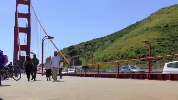 Траффик Мосту Голден Гейт Сан Франциско Калифорния Сша — стоковое видео