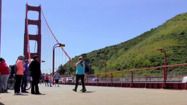 Forgalom Golden Gate Hídon San Francisco Kalifornia Usa — Stock videók