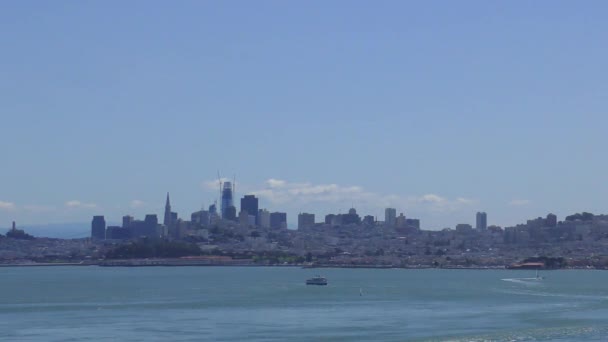 San Francisco Panorama Při Západu Slunce Jak Vidět Treasure Island — Stock video