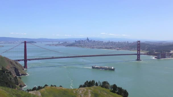 Golden Gate Bridge Seen Marine Headlands San Francisco California Usa — Stock Video