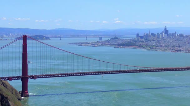 Puente Golden Gate Visto Desde Marine Headlands San Francisco California — Vídeo de stock