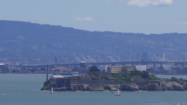 Alcatraz Island Seen Treasure Island San Francisco California Usa — Stock Video
