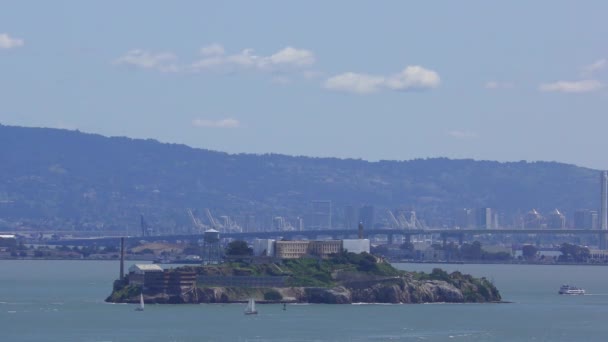 Isla Alcatraz Vista Desde Treasure Island San Francisco California — Vídeos de Stock