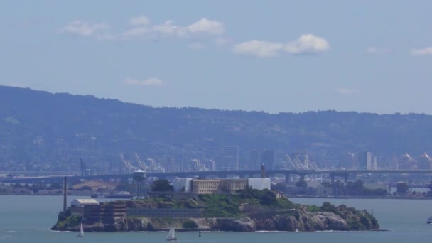 Isla Alcatraz Vista Desde Treasure Island San Francisco California — Vídeo de stock