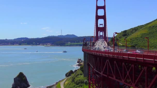 Verkehr Auf Der Golden Gate Bridge San Francisco Kalifornien Usa — Stockvideo