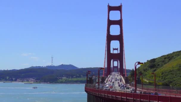 Verkeer Golden Gate Bridge San Francisco Californië Usa Circa April — Stockvideo