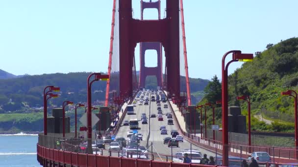 Tráfico Puente Golden Gate San Francisco California Alrededor Abril 2017 — Vídeos de Stock