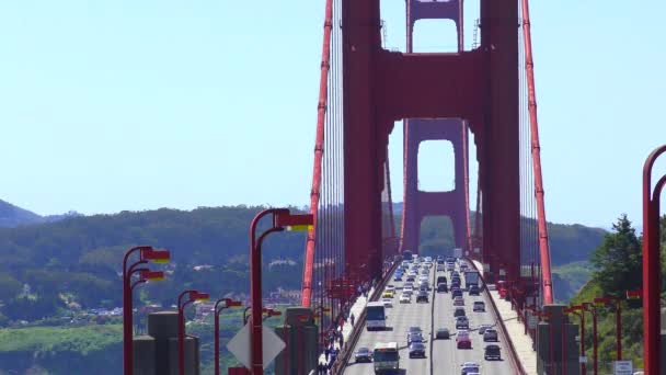 Ruch Moście Golden Gate San Francisco Kalifornia Usa Około Kwietnia — Wideo stockowe