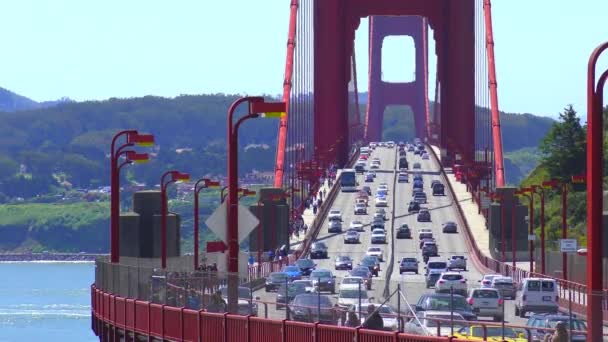 Ruch Moście Golden Gate San Francisco Kalifornia Usa Około Kwietnia — Wideo stockowe